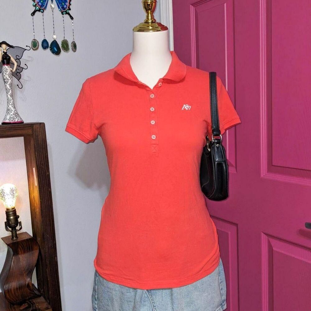 Aeropostale Women's Orange and Red Polo-shirts